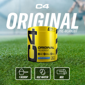Cellucor C4 Original Pre Workout Powder Frozen Bombsicle Sugar Free Preworkout Energy for Men & Women 150mg Caffeine + Beta Alanine + Creatine - 30 Servings (Packaging May Vary)
