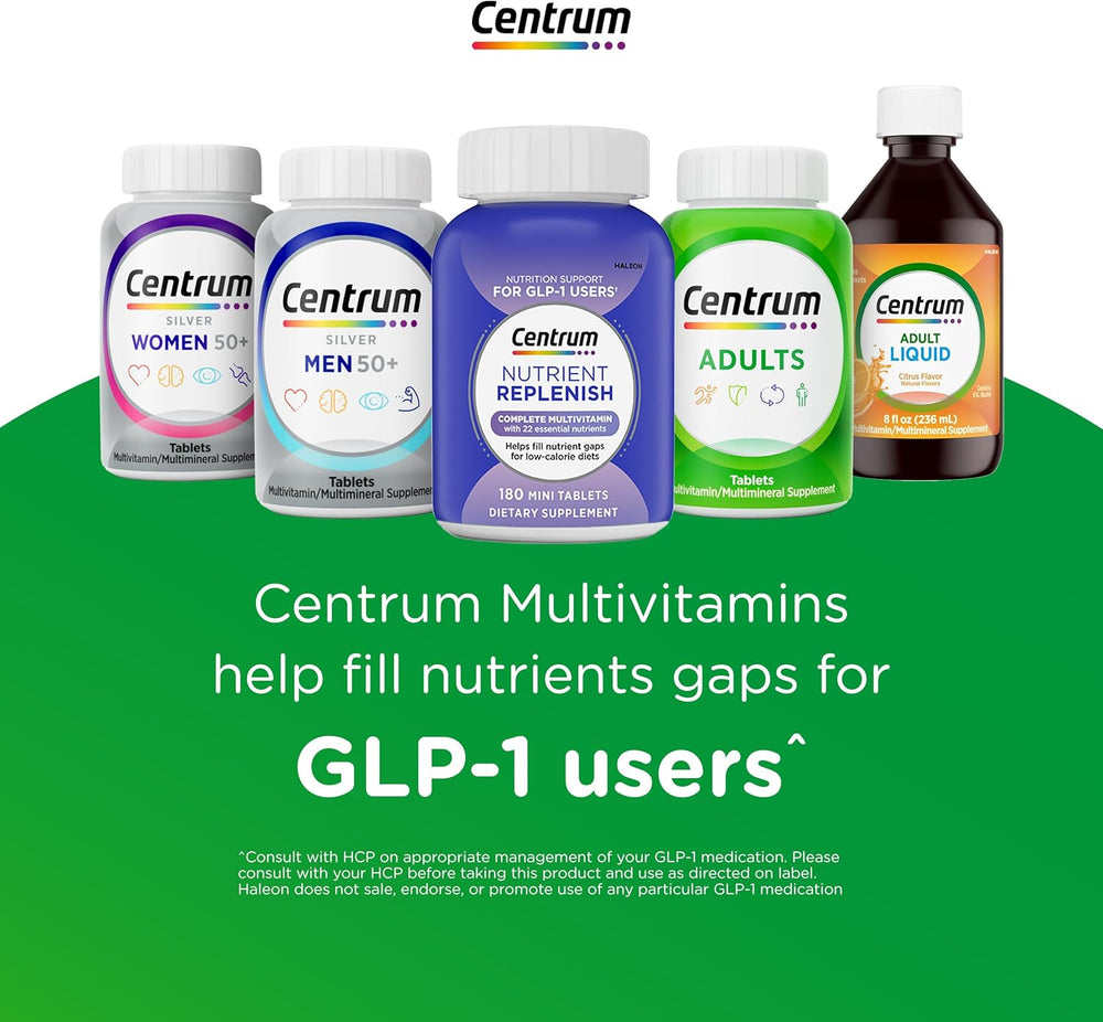 Centrum Minis Silver Multivitamin for Adults 50 Plus, Multimineral Supplement, Vitamin D3, B-Vitamins, Gluten Free, Non-GMO Ingredients, Supports Memory and Cognition in Older Adults - 320 Ct