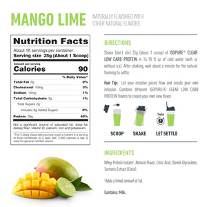 Isopure Clear Whey Isolate Protein Powder, Lactose Free, Gluten Free, Naturally Flavored, Pineapple Orange Banana, 20g Protein Per Serving, 1.9 Lb, 36 Servings (Packaging May Vary)