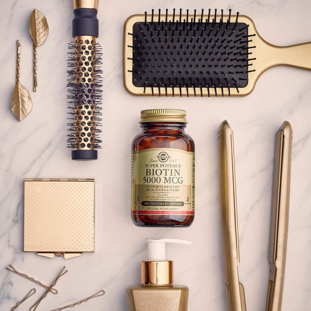 Solgar Biotin 5000 mcg - Supports Healthy Skin, Nails & Hair - Supports Energy Production & Metabolism - Vitamin B - Non-GMO, Vegan, Gluten Free - 180 Count