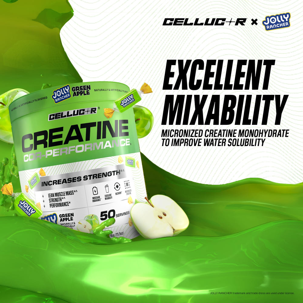 Cellucor Creatine Powder, Jolly Rancher Cherry- Increases Strength, Lean Muscle Mass & Endurance, Micronized Creatine for Fast Absorption, 5g Creatine per Serving, 50 Servings