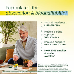 MegaFood Multivitamin for Men 55+ One Daily Mens Multivitamins, Methylated B12, Vitamin D3, C & Zinc - Healthy Aging, Bone & Muscle Health & Immune Support - Vegetarian - 90 Tablets