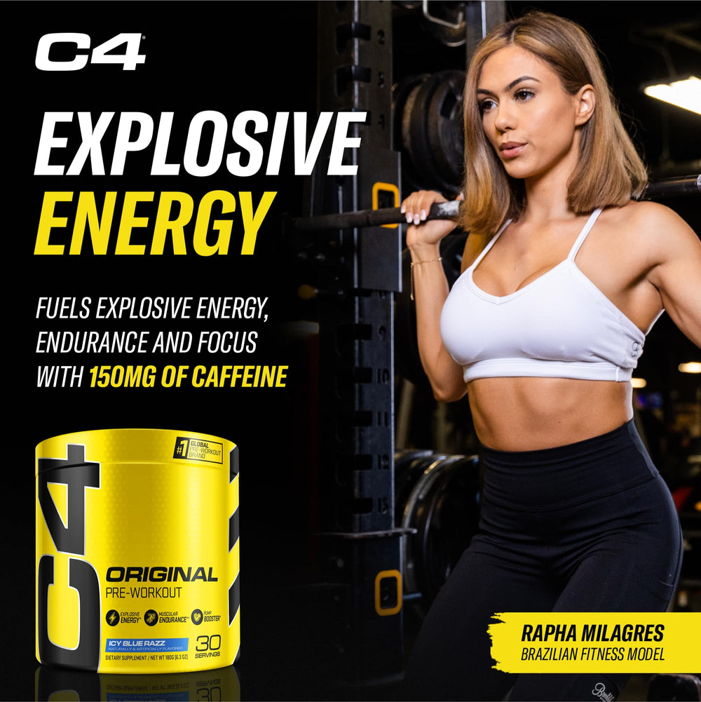 Cellucor C4 Original Pre Workout Powder Frozen Bombsicle Sugar Free Preworkout Energy for Men & Women 150mg Caffeine + Beta Alanine + Creatine - 30 Servings (Packaging May Vary)