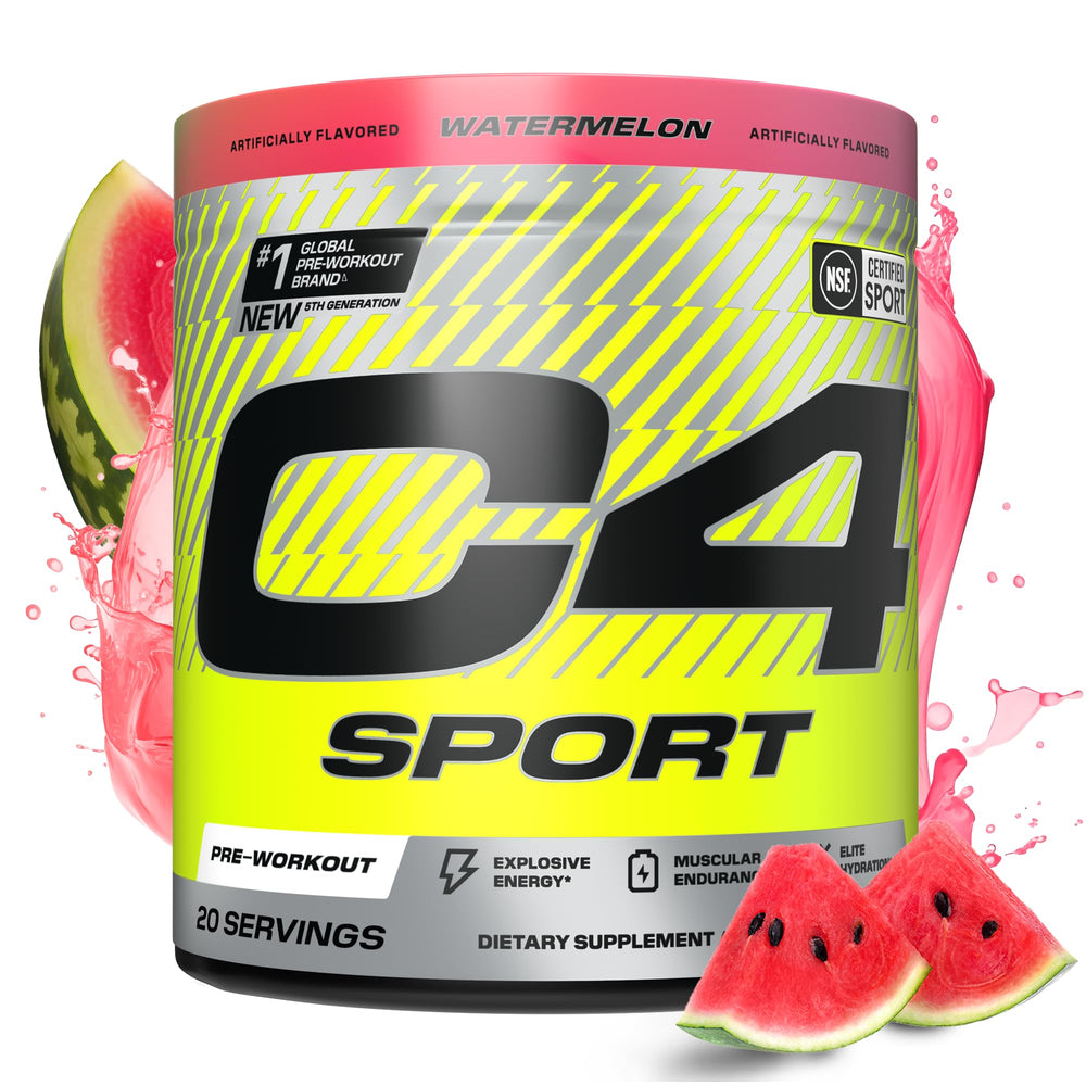 Cellucor C4 Sport Pre Workout Powder - NSF Certified for Sport - Elite Hydration - 200mg Caffeine + Creatine + Beta-Alanine - Electrolytes and Energy Supplement - Watermelon, 20 Servings