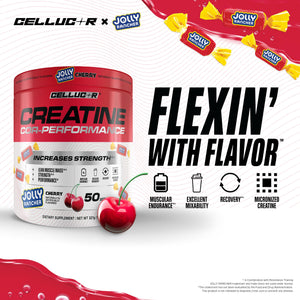 Cellucor Creatine Powder, Jolly Rancher Cherry- Increases Strength, Lean Muscle Mass & Endurance, Micronized Creatine for Fast Absorption, 5g Creatine per Serving, 50 Servings