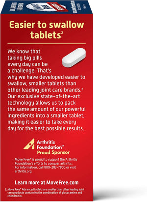 Move Free Advanced Glucosamine Chondroitin + Calcium Fructoborate Joint Support Supplement, Supports Mobility Comfort Strength Flexibility & Bone - 80 Tablets (40 servings)*