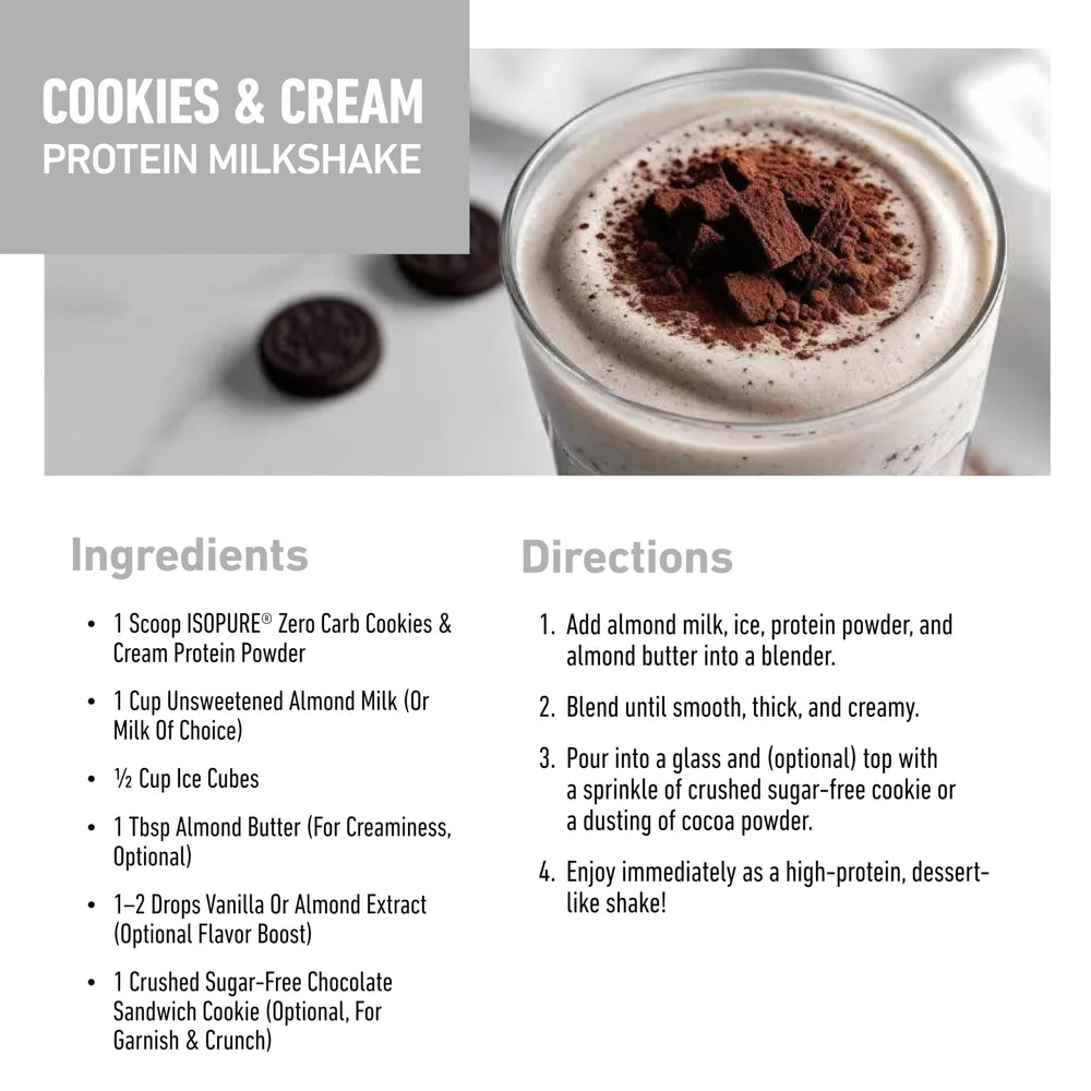 Isopure Bundle of Zero Carb 100% Pure Whey Isolate Protein Powder, Strawberries & Cream, 25g Protein Per Serving, 1 Lb, 15 Servings + Isopure 100% Pure Creatine Monohydrate Powder, 100 Servings