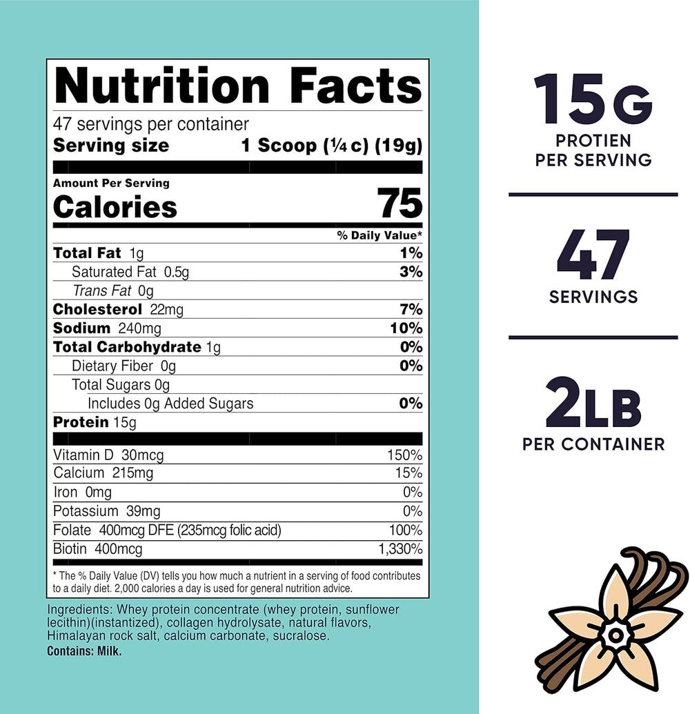 Nutricost Protein for Women Vanilla, 2 LB - Collagen, Whey, Folic Acid, Biotin, Calcium