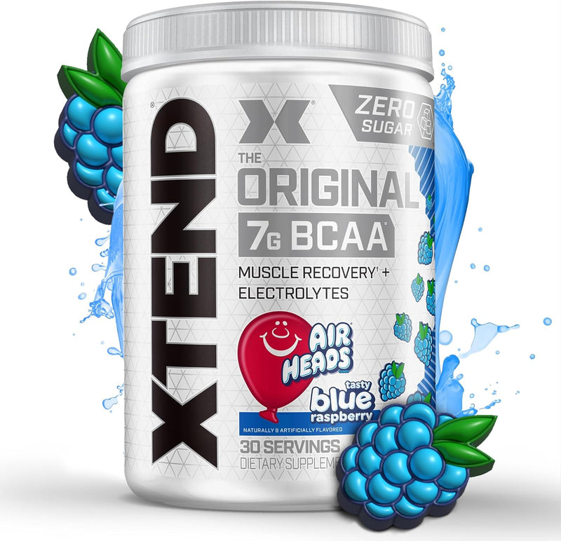 Xtend Original BCAA Powder Airheads Candy Flavor, 7g BCAA and 2.5g L-Glutamine, Sugar Free Post Workout Muscle Recovery Drink with Amino Acids for Men & Women, 30 Servings