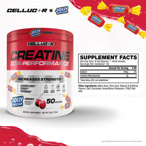 Cellucor Creatine Powder, Jolly Rancher Cherry- Increases Strength, Lean Muscle Mass & Endurance, Micronized Creatine for Fast Absorption, 5g Creatine per Serving, 50 Servings