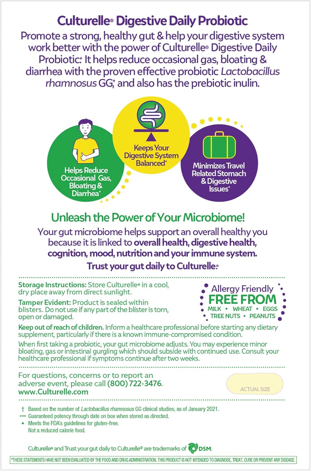 Culturelle Daily Probiotic, Digestive Health Capsules, 60 Count