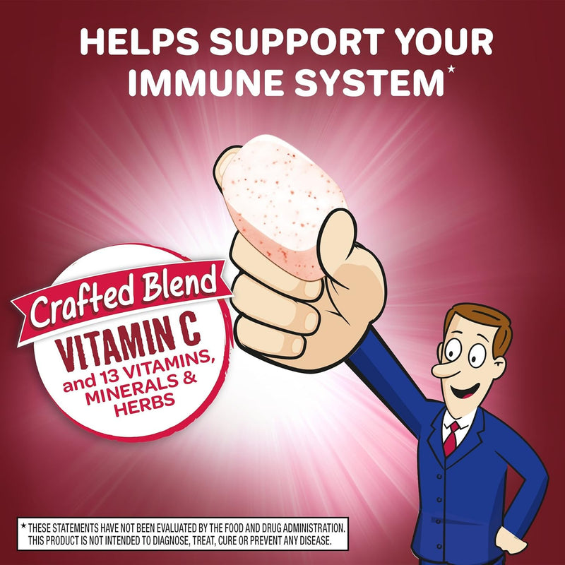 Airborne 1000mg Vitamin C + Zinc Immune Support Supplement Chewable Tablets, Very Berry Flavor with Powerful Antioxidants Vitamins A C & E, 32 Chewable Tablets (2 Pack)