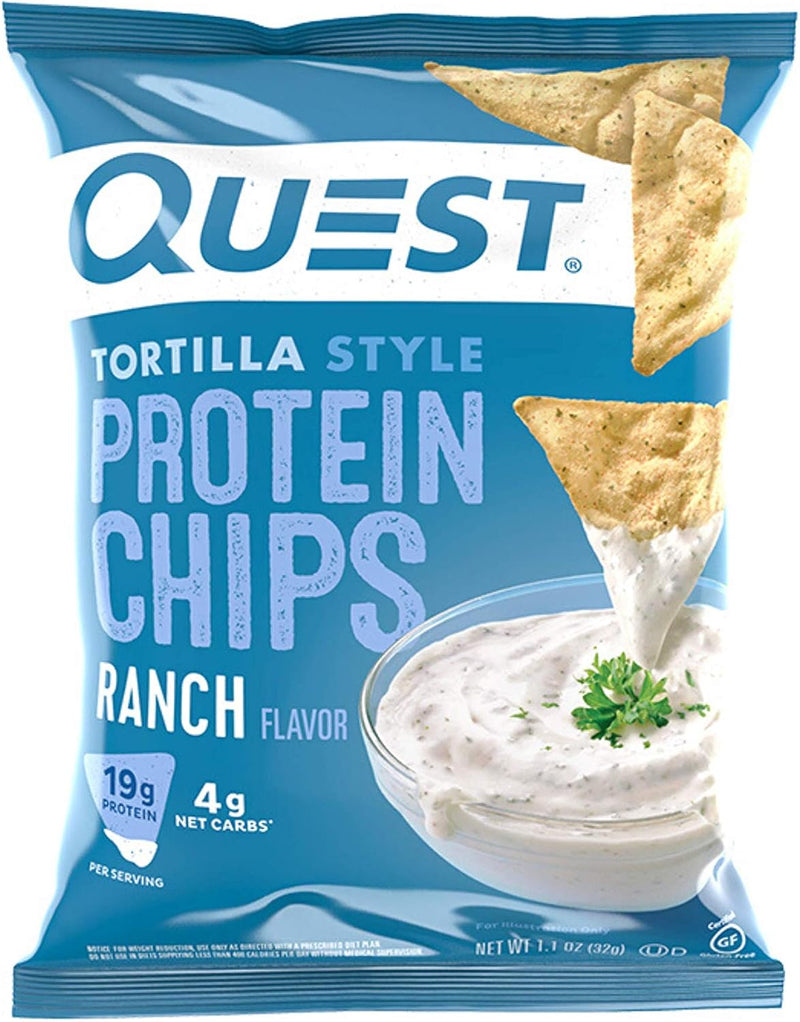 Quest Tortilla Style Protein Chips (Pack of 12) and Chocolate Sprinkled Doughnut Protein Bars (12 Count) Bundle