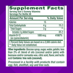 vitafusion Vitamin B12 Gummy Vitamins for Energy Metabolism Support, Raspberry Flavored, America’s Number 1 Gummy Vitamin Brand, 70 Day Supply, 140 Count