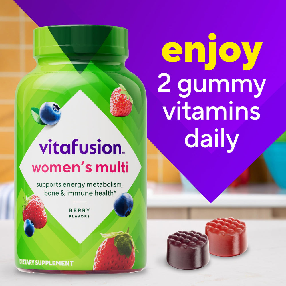 Vitafusion Womens Multivitamin Gummies, Berry Flavored Daily Vitamins for Women with Vitamins A, C, D, E, B-6 and B-12, 150 Count, 75 Day Supply, 150 Count