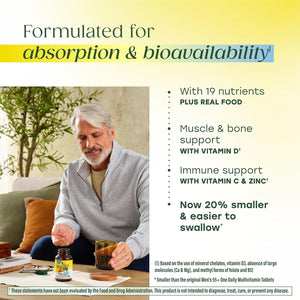 MegaFood Multivitamin for Men 55+ One Daily Mens Multivitamins, Methylated B12, Vitamin D3, C & Zinc - Healthy Aging, Bone & Muscle Health & Immune Support - Vegetarian - 60 Tablets