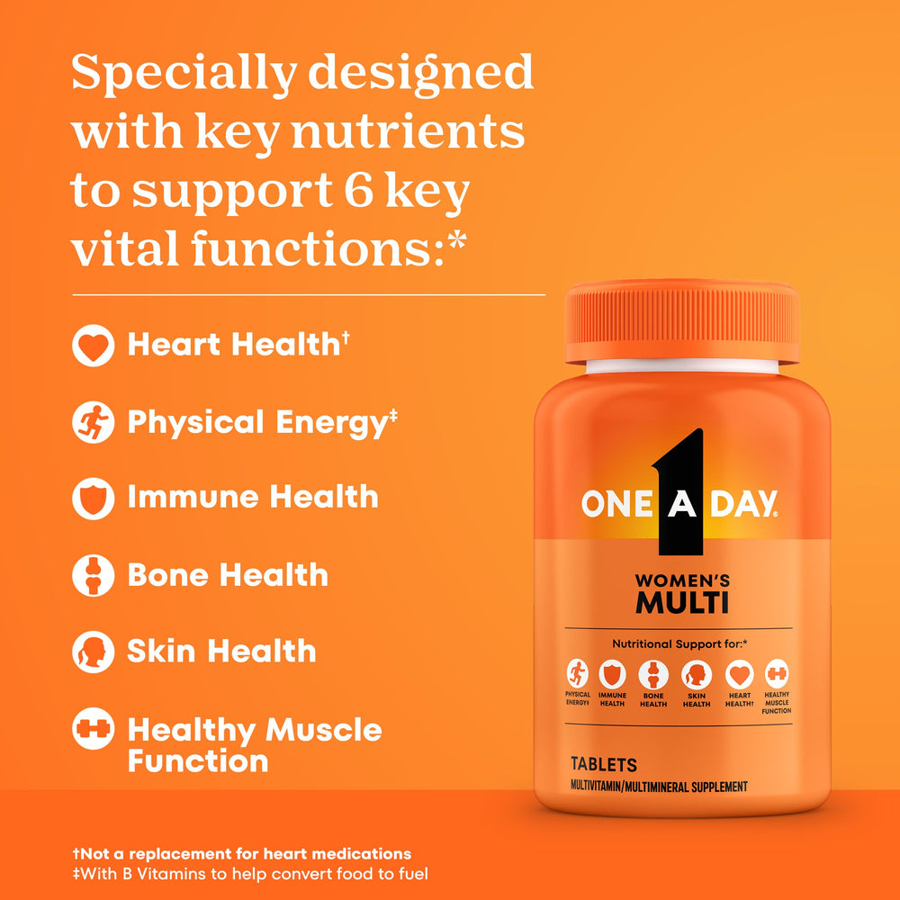 One A Day Multivitamin for Women- Daily Vitamins for Woman with Biotin, Calcium, Folic Acid, Iron & Zinc, Complete Women’s Vitamins, 200 Ct (Packaging May Vary)