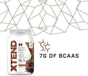 XTEND Pro Protein Powder Chocolate Lava Cake | 100% Whey Protein Isolate | Keto Friendly + 7g BCAAs with Natural Flavors | Gluten Free Low Fat Post Workout Drink | 1.8lbs