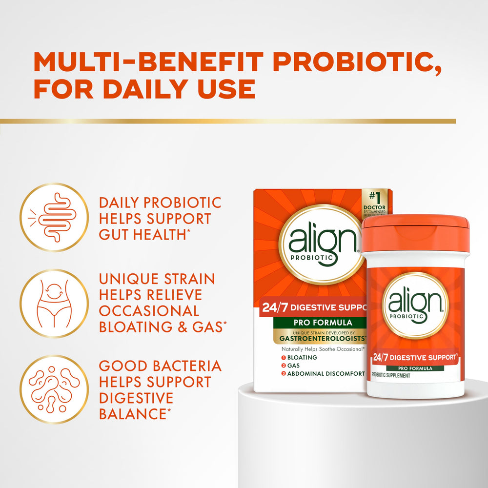 Align Probiotic, Pro Formula, Probiotics for Women and Men, Probiotics for Digestive Health, Men and Womens Probiotic Capsules Help Relieve Occasional Bloating & Gas*, 63 Capsules