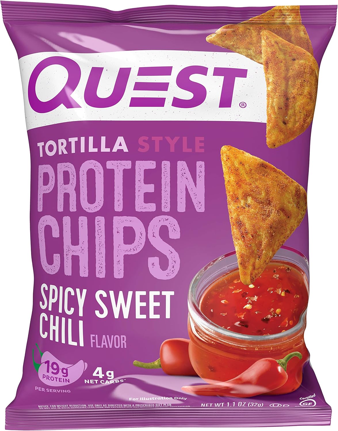 Quest Protein Chips, Cheddar & Sour Cream (Pack of 12) and Spicy Sweet Chili Tortilla Chips (Pack of 12)