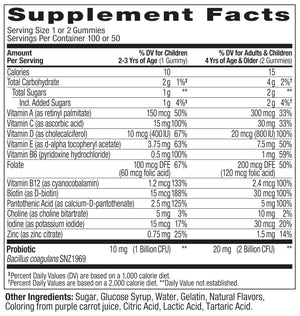 OLLY Kids Multivitamin & Probiotic Gummy, Digestive Support, Vitamins A, D, C, E, B, Zinc, Chewable Supplement, Berry Flavor, 35 Day Supply - 70 Count