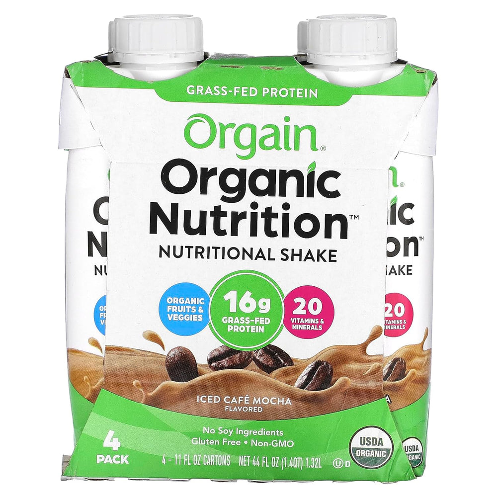 Orgain Nutrition Shake - Mocha - 11 oz - 4 ct
