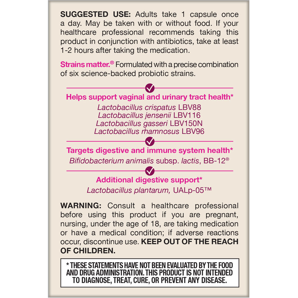 Jarrow Formulas Fem-Dophilus Advanced Probiotics 10 Billion CFU with 6 Science-Backed Strains, for Vaginal, Urinary Tract, Digestive, and Immune Support, 30 Veggie Capsules, Shelf-Stable, Pack of 12