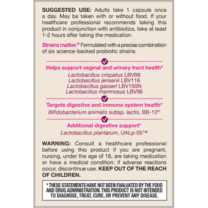 Jarrow Formulas Fem-Dophilus Advanced Probiotics 10 Billion CFU with 6 Science-Backed Strains, for Vaginal, Urinary Tract, Digestive, and Immune Support, 30 Veggie Capsules, Shelf-Stable, Pack of 12