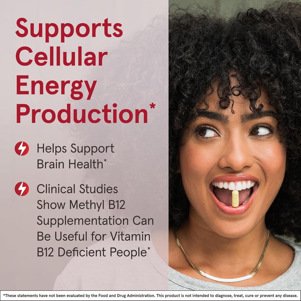 Jarrow Formulas Methyl Vitamin B12 5000 mcg - 60 Chewable Tablets, Naturally Fruit Flavored- Bioactive B12 Vitamin - Supports Cellular Energy Production, Brain Health & Metabolism - 60 Servings