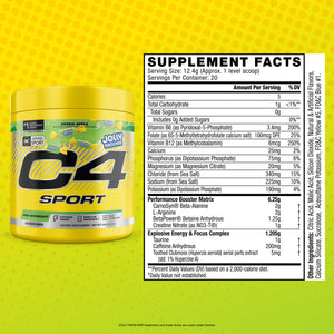 Cellucor C4 Sport Pre Workout Powder - NSF Certified for Sport - Elite Hydration - 200mg Caffeine + Creatine + Beta-Alanine - Electrolytes and Energy Supplement - Watermelon, 20 Servings