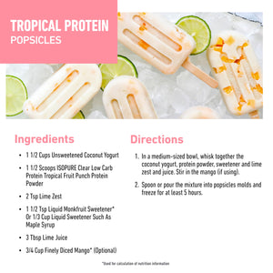 Isopure Clear Whey Isolate Protein Powder, Lactose Free, Gluten Free, Naturally Flavored, Pineapple Orange Banana, 20g Protein Per Serving, 1.9 Lb, 36 Servings (Packaging May Vary)