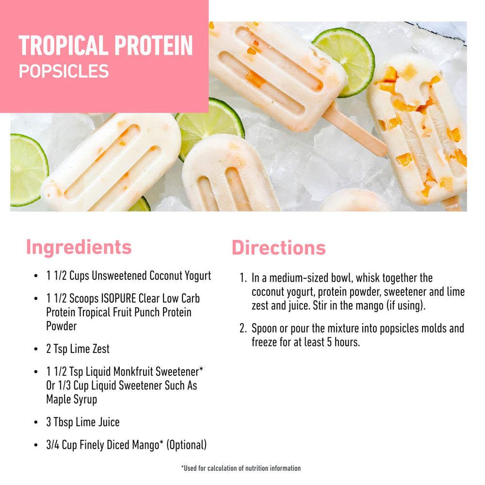 Isopure Clear Whey Isolate Protein Powder, Lactose Free, Gluten Free, Naturally Flavored, Pineapple Orange Banana, 20g Protein Per Serving, 1.9 Lb, 36 Servings (Packaging May Vary)