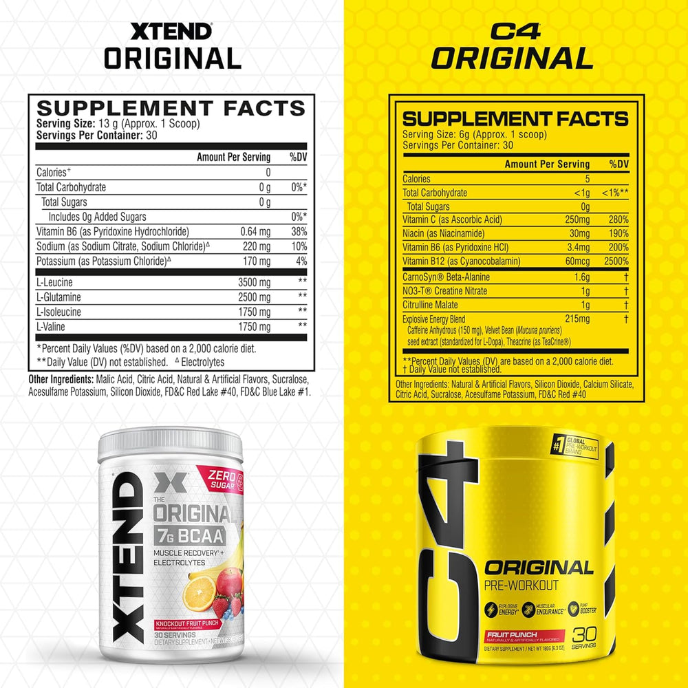 Xtend Original BCAA Powder Airheads Candy Flavor, 7g BCAA and 2.5g L-Glutamine, Sugar Free Post Workout Muscle Recovery Drink with Amino Acids for Men & Women, 30 Servings