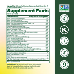 MegaFood Baby & Me 2 Postnatal Vitamins for Women Breastfeeding with Folate (Folic Acid Natural Form), Choline, Iodine, Vitamin D, Moringa Leaf and More - 120 Tabs (60 Servings)