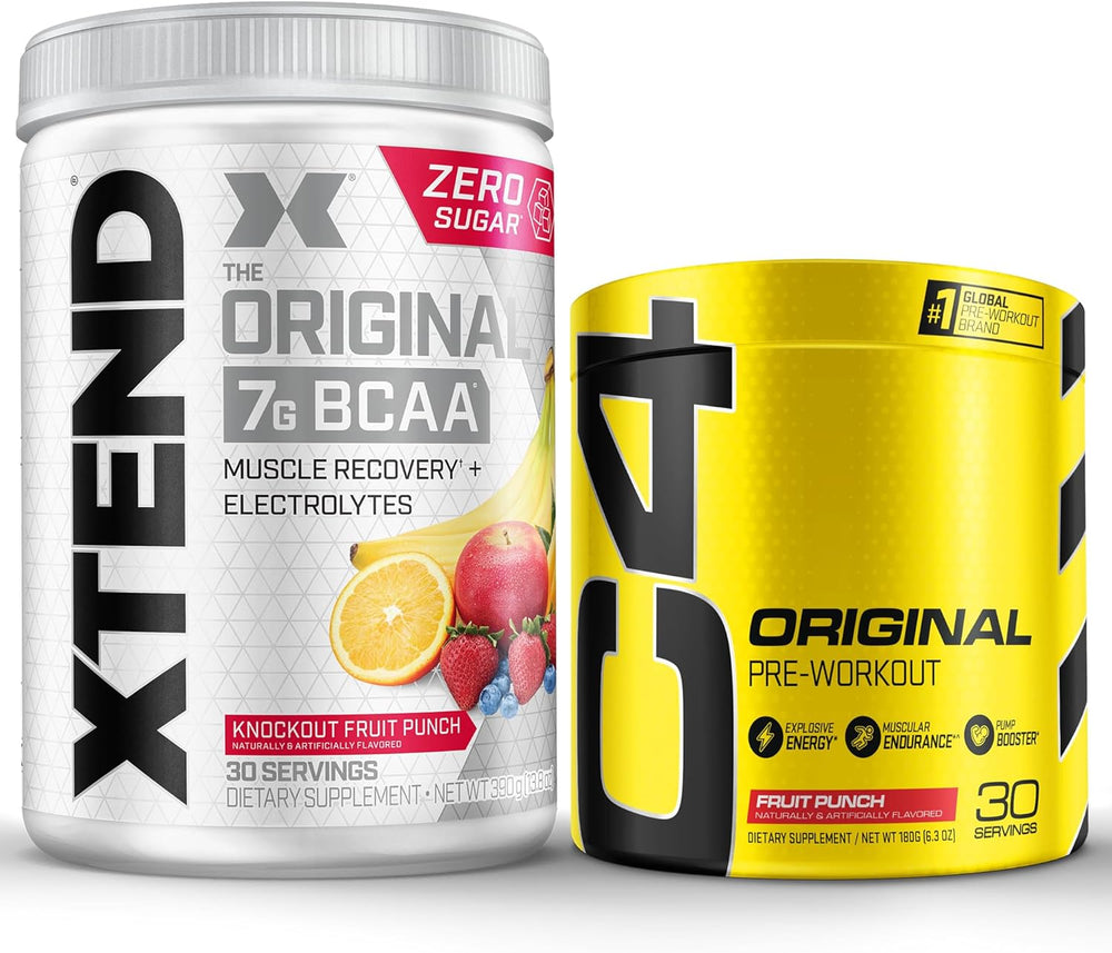 Xtend Original BCAA Powder Airheads Candy Flavor, 7g BCAA and 2.5g L-Glutamine, Sugar Free Post Workout Muscle Recovery Drink with Amino Acids for Men & Women, 30 Servings