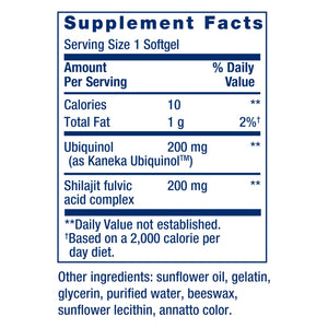 Life Extension Super Ubiquinol CoQ10 with Enhanced Mitochondrial Support, ubiquinol CoQ10, shilajit, potent heart health & cellular energy production support, ultra-absorbable, gluten-free, 60 softgel