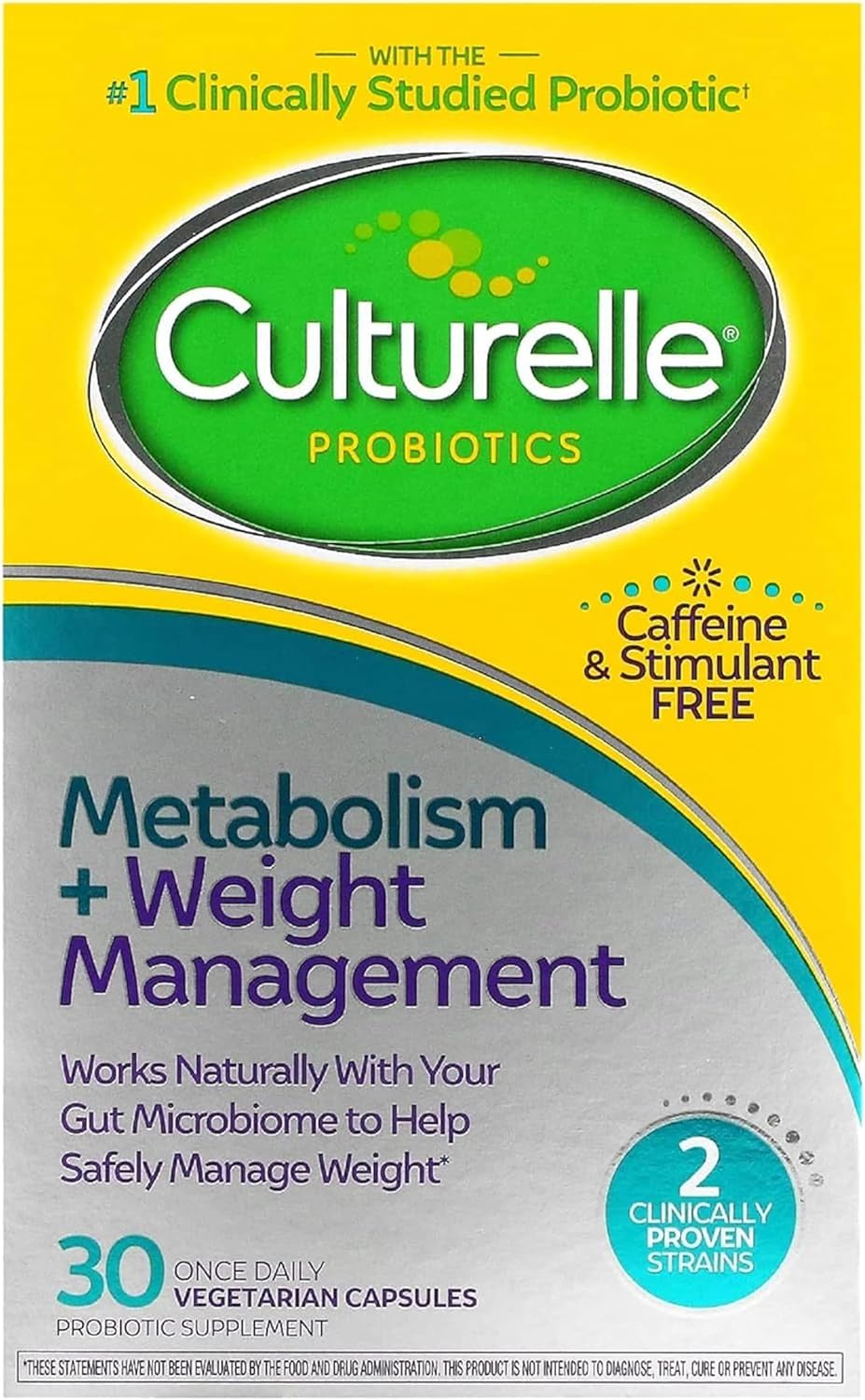 Culturelle Probiotic Capsules for Healthy Metabolism & Weight Management (Ages 18+) - 30 Count - Helps Manage Weight & Promote Metabolism of Fats, Carbs & Proteins - Caffeine-Free