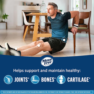 Move Free Advanced Glucosamine Chondroitin MSM + Vitamin D3 Joint Support Supplement, Supports Mobility Comfort Strength Flexibility & Bone + Immune Health - Tablet, 3x120ct Bottles (120 servings)*