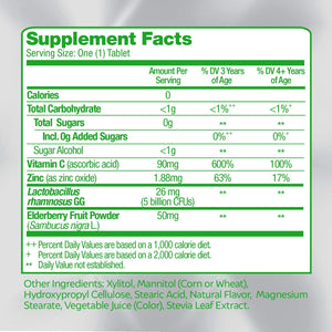 Culturelle Immune Defense Probiotic with Vitamin C, Vitamin D and Zinc + Elderberry, Non-GMO, 4-in-1 Immune Support for Kids Ages 3+*, Mixed Berry Chewables, 60 Count