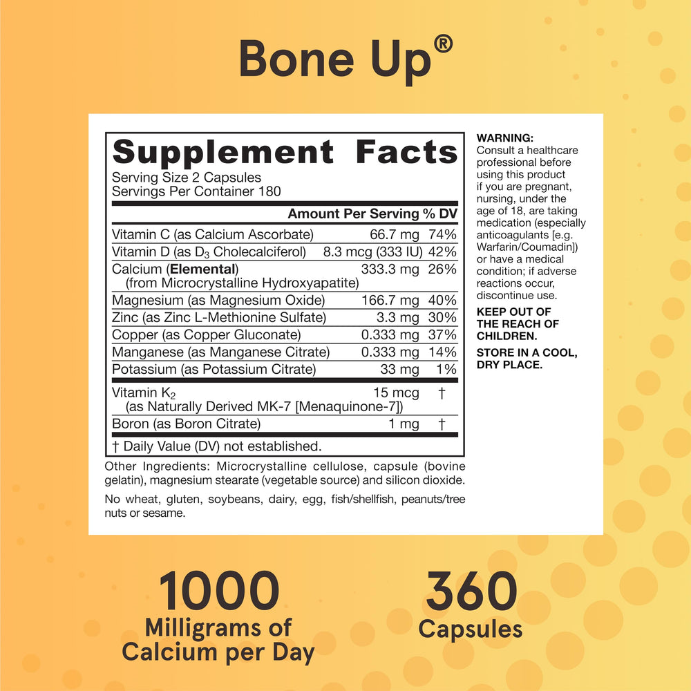 Jarrow Formulas BoneUp for Bone Density - Vitamin D3 and K2, Calcium Support, 240 Capsules, Provides Skeletal Nutrition, Up to 40 Days Supply
