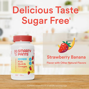 SmartyPants Organic Kids Multivitamin Gummies: Omega 3 (ALA), Vitamin D3, C, Vitamin B12, B6, A, K & Zinc for Immune Support, Biotin, Vegetarian, Three Fruit Flavors, 120 Count (30 Day Supply)