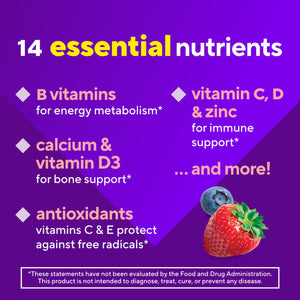 Vitafusion Womens Multivitamin Gummies, Berry Flavored Daily Vitamins for Women with Vitamins A, C, D, E, B-6 and B-12, 150 Count, 75 Day Supply, 150 Count