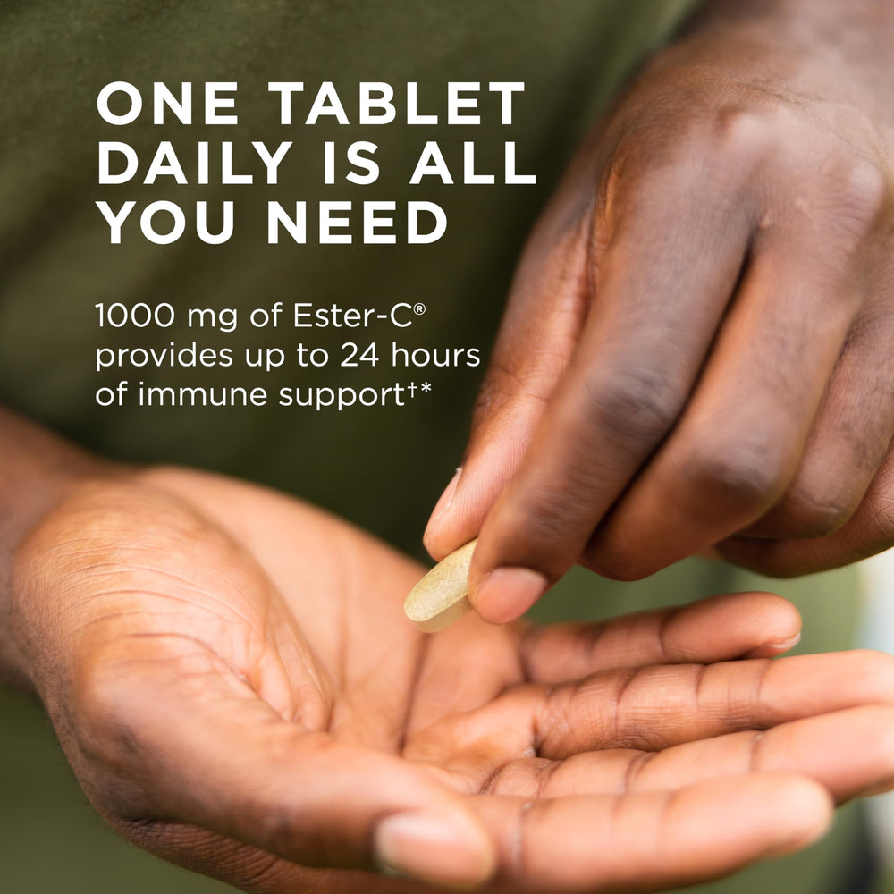 Solgar Ester-C Plus 1000 mg Vitamin C (Ascorbate Complex), 60 Tablets - Gentle On The Stomach & Non Acidic - Antioxidant & Immune System Support - Non GMO, Vegan, Gluten-Free, Kosher - 60 Servings