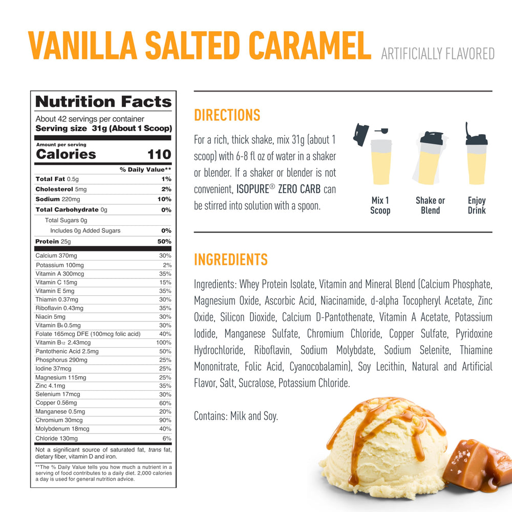 Isopure Bundle of Zero Carb 100% Pure Whey Isolate Protein Powder, Strawberries & Cream, 25g Protein Per Serving, 1 Lb, 15 Servings + Isopure 100% Pure Creatine Monohydrate Powder, 100 Servings