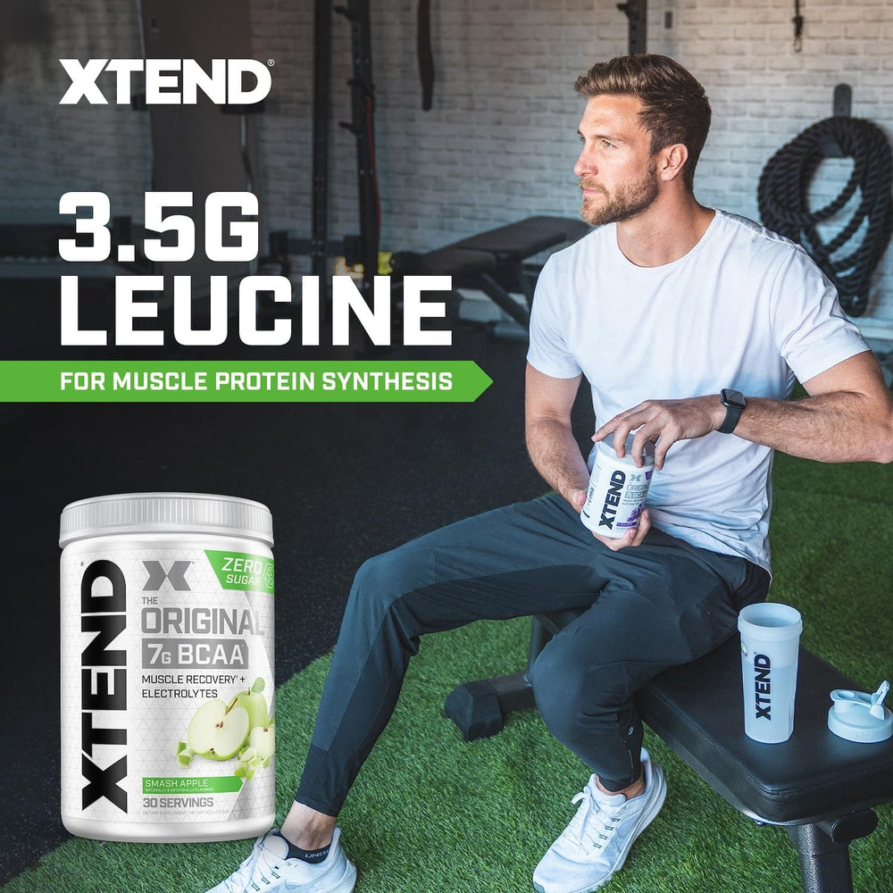 Xtend Original BCAA Powder 7g BCAA and 2.5g L-Glutamine, Sugar Free Post Workout Muscle Recovery Drink with Amino Acids for Men & Women, 90 Servings