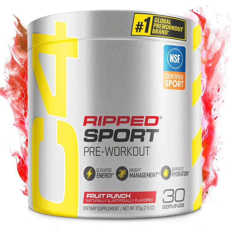Cellucor C4 Ripped Sport Pre Workout Powder Arctic Snow Cone - NSF Certified for Sport + Sugar Free Preworkout Energy Supplement for Men & Women - 135mg Caffeine + Weight Loss - 30 Servings