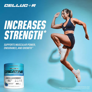 Cellucor Creatine Powder, Blue Raspberry Flavor - Increases Strength, Lean Muscle Mass & Endurance, Micronized Creatine for Fast Absorption, 5g Creatine per Serving, 50 Servings