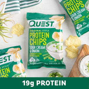 Quest Protein Chips, Sour Cream & Onion, Pack of 12 & Chocolatey Peanut Coated Candies, 1g Sugar, 10g Protein, 12 Count