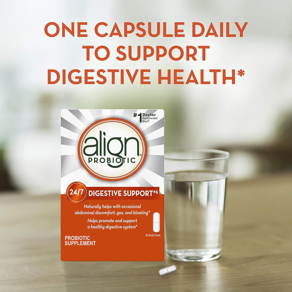Align Probiotic, 24/7 Digestive Support*§, Probiotics for Women and Men, Probiotics for Digestive Health, Men and Womens Probiotic Capsules Help Relieve Occasional Bloating & Gas*, 56 Capsules