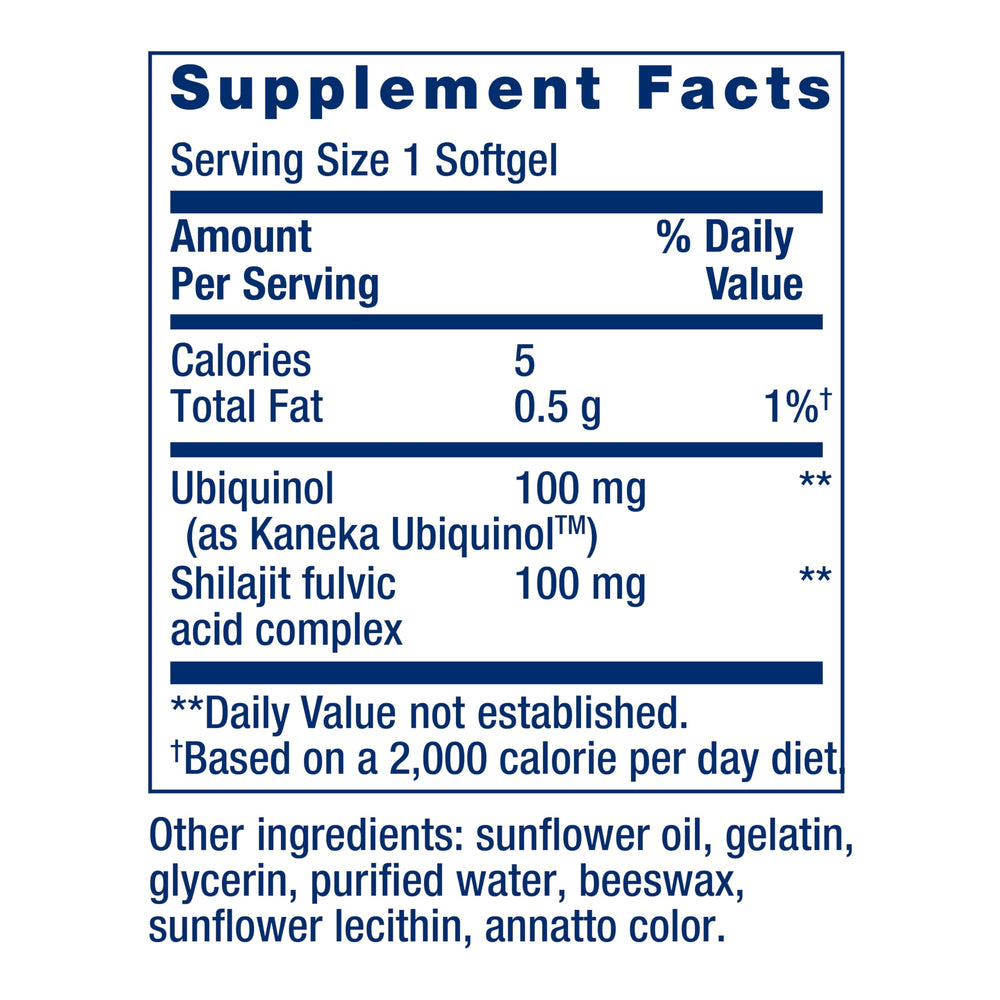 Life Extension Super Ubiquinol CoQ10 with Enhanced Mitochondrial Support, ubiquinol CoQ10, shilajit, potent heart health & cellular energy production support, ultra-absorbable, gluten-free, 60 softgel